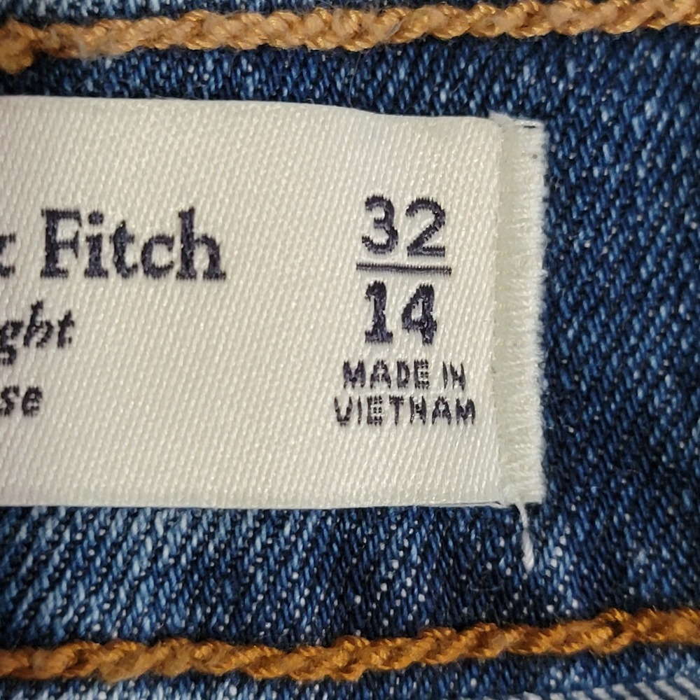 Abercrombie Fitch Ultra High Rise‎ Ankle Straight Jeans Women 32 Distressed Blue - Picture 3 of 11